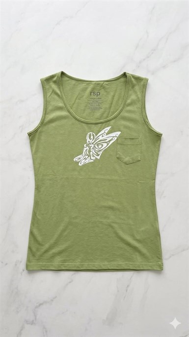 Green Butterfly Kalın Askılı Bluz