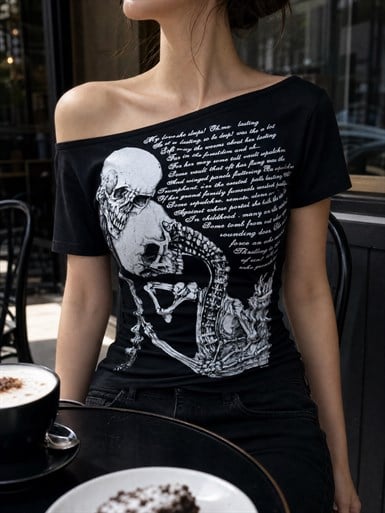 Skulls Letter Love Body Cyber Grunge Gothic Y2K