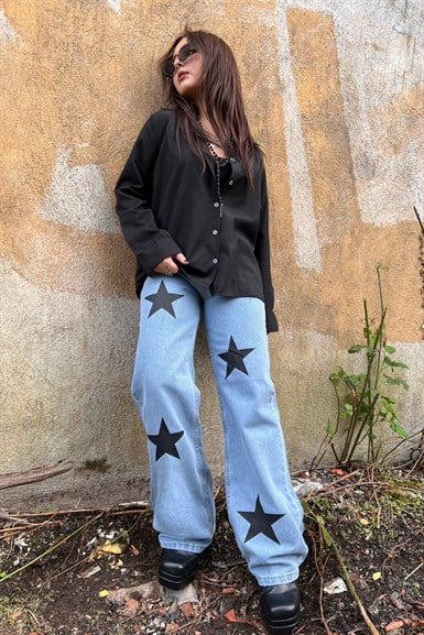 Stardom Mavi Tasarım Pantolon