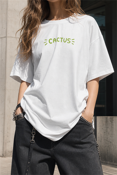 White Cactus Oversize T-shirt
