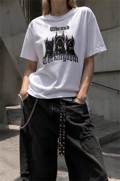 White Chekingdom Oversize T-shirt