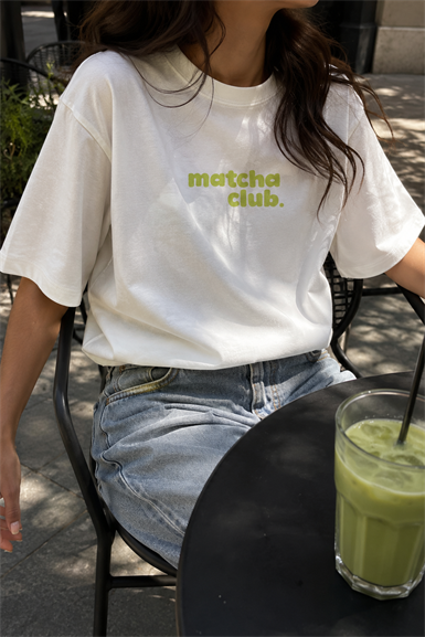 White Matcha Club Oversize T-shirt
