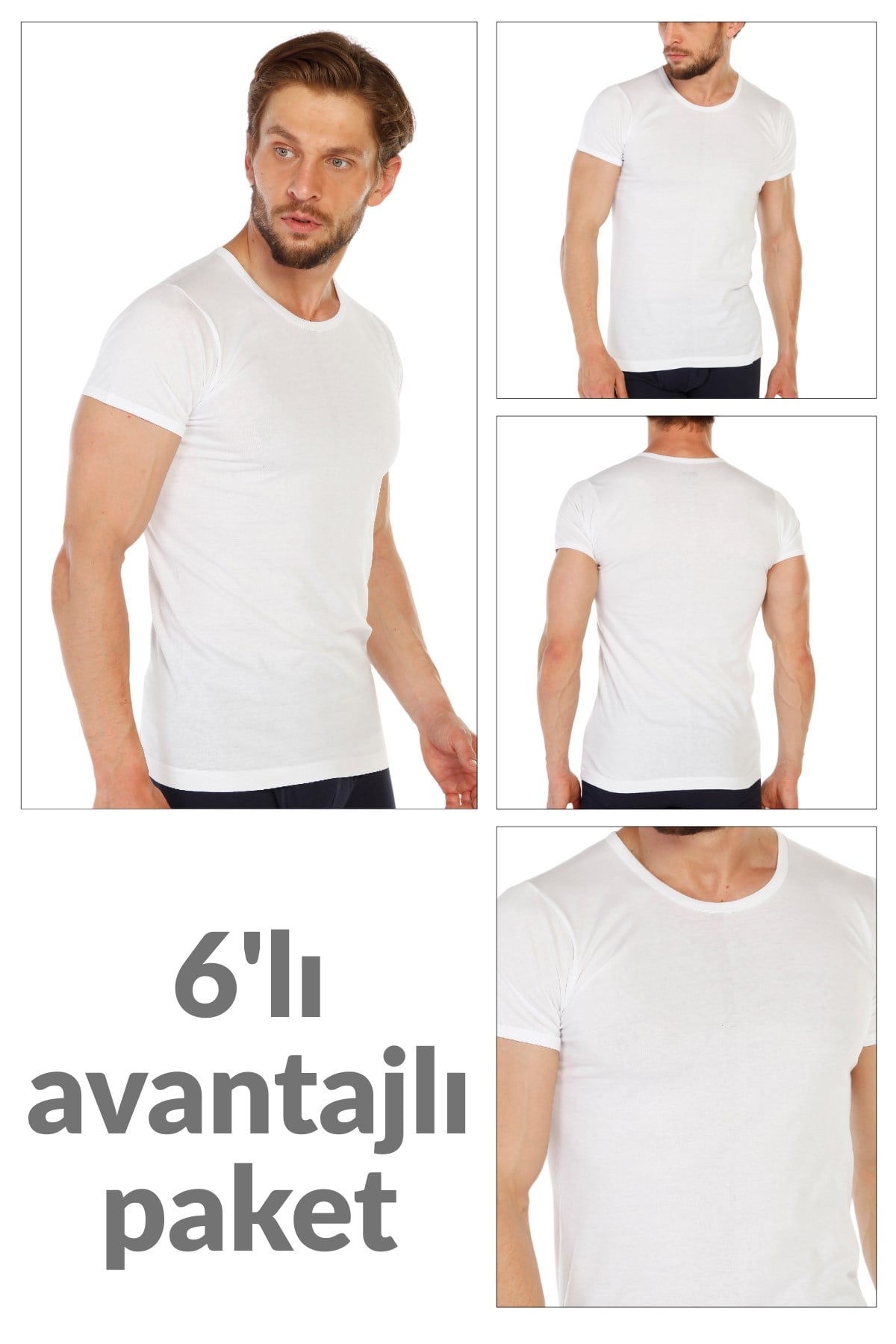 6 lı Paket %100 Pamuk O Yaka Erkek Süprem Fanila 314