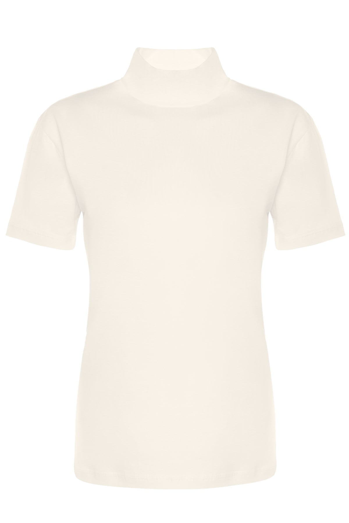 Kadın Kısa Kollu Pamuklu Likralı Balıkçı Yaka 3257