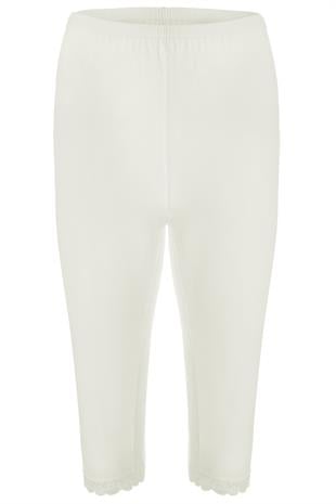 Tolin %100 Pamuk Bayan Dantelli Kapri Tayt 422