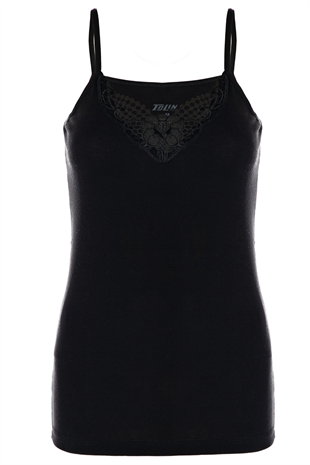 Kadın %100 Pamuk Ip Askılı Güpürlü Atlet 1222