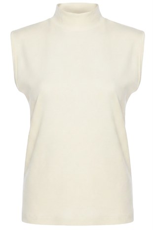 Kadın Sıfır Kollu Pamuklu Likralı Balıkçı Yaka Fanila 1257