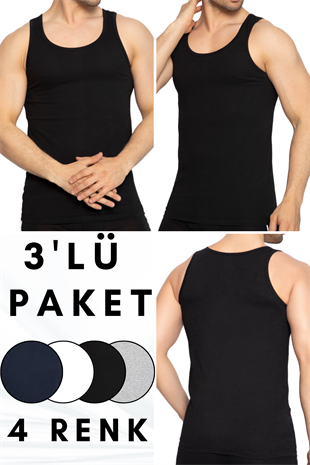 3 lü Erkek %100 Pamuklu Süprem Atlet 114