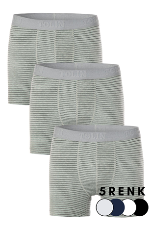 Erkek 3 lü Pamuklu Likralı Renkli Boxer Seti 4147