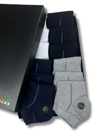 Erkek 12 li Bambu Patik Çorap Seti 10535