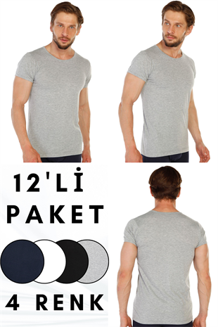 12 li Paket %100 Pamuk O Yaka Erkek Süprem Fanila 314