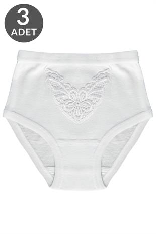 Tolin 3 Lü Paket %100 Pamuk Güpürlü Kız Çocuk Külot 240