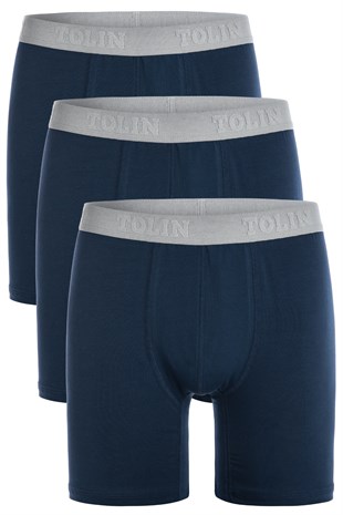 3 lü Erkek Pamuklu Likralı Esnek Uzun Boxer Seti 4197
