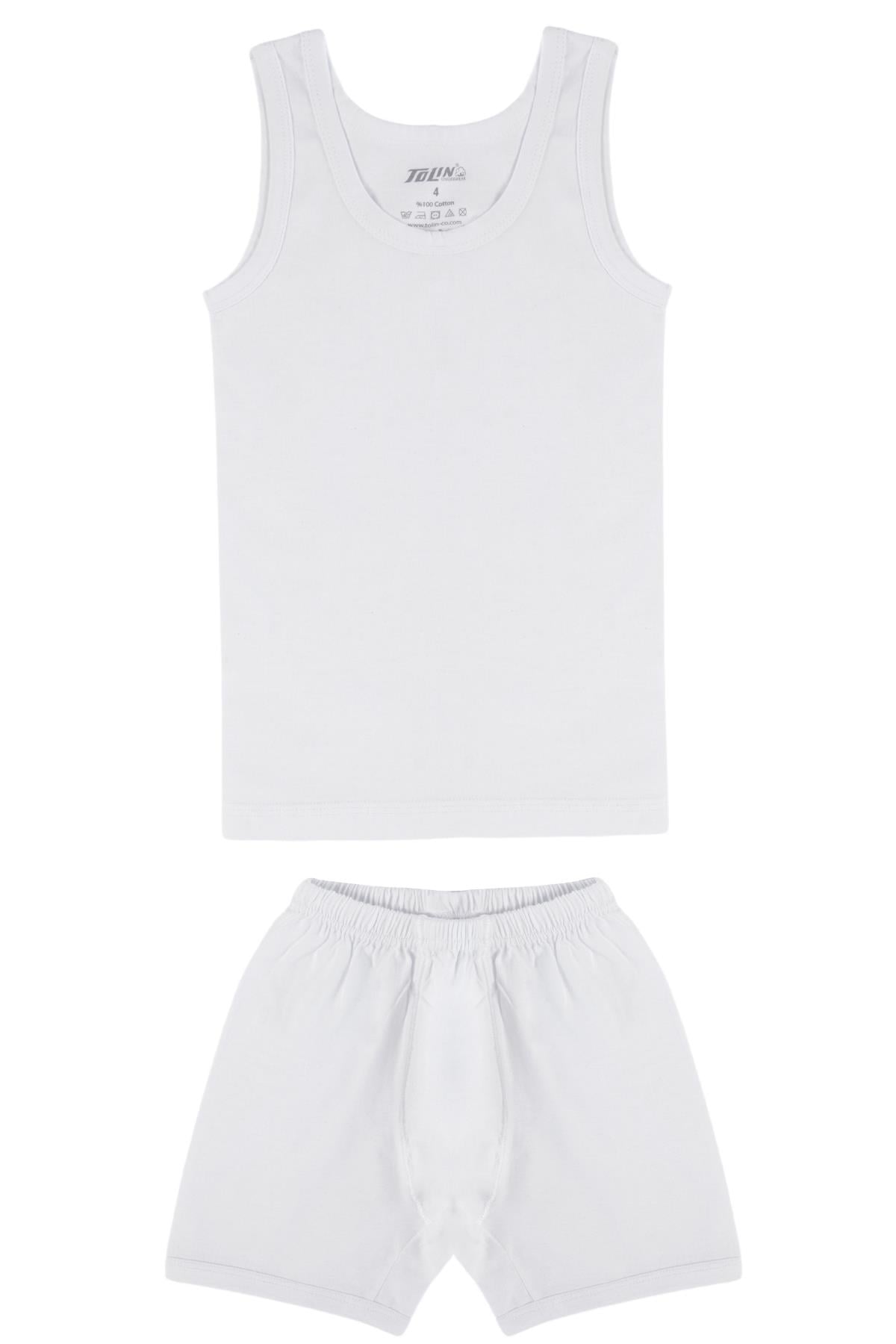 Tolin %100 Pamuk Erkek Çocuk Atlet Şort Takım 8315
