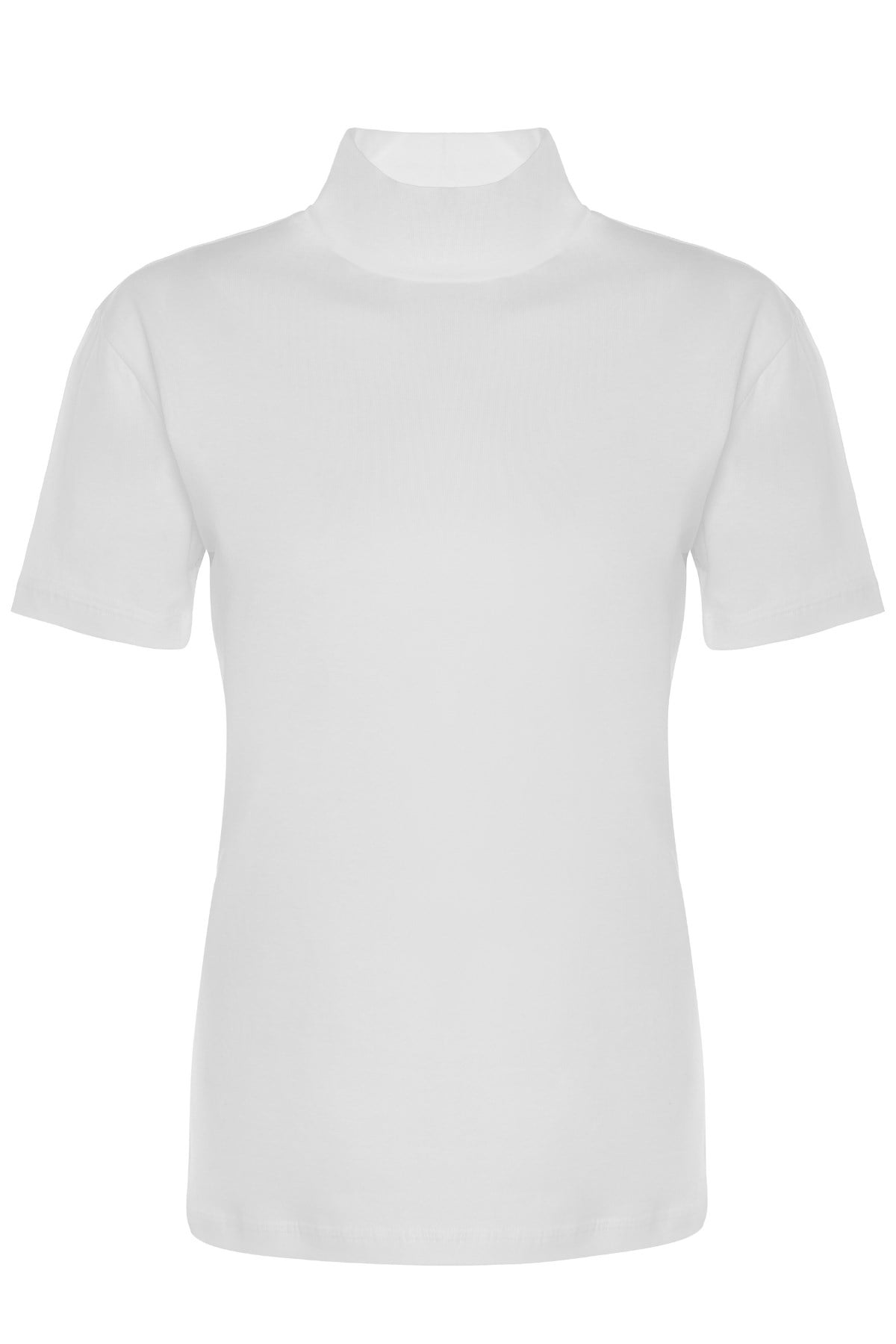 Kadın Kısa Kollu Pamuklu Likralı Balıkçı Yaka 3257