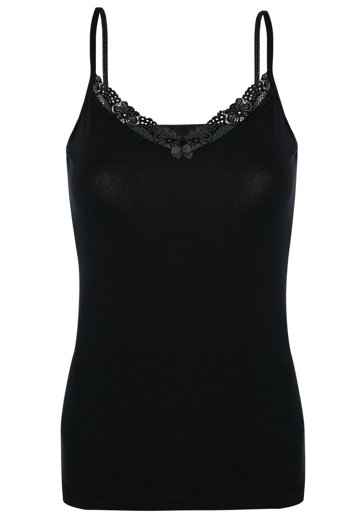 Kadın Pamuklu Likralı Ip Askılı Güpürlü V Yaka Atlet 1227