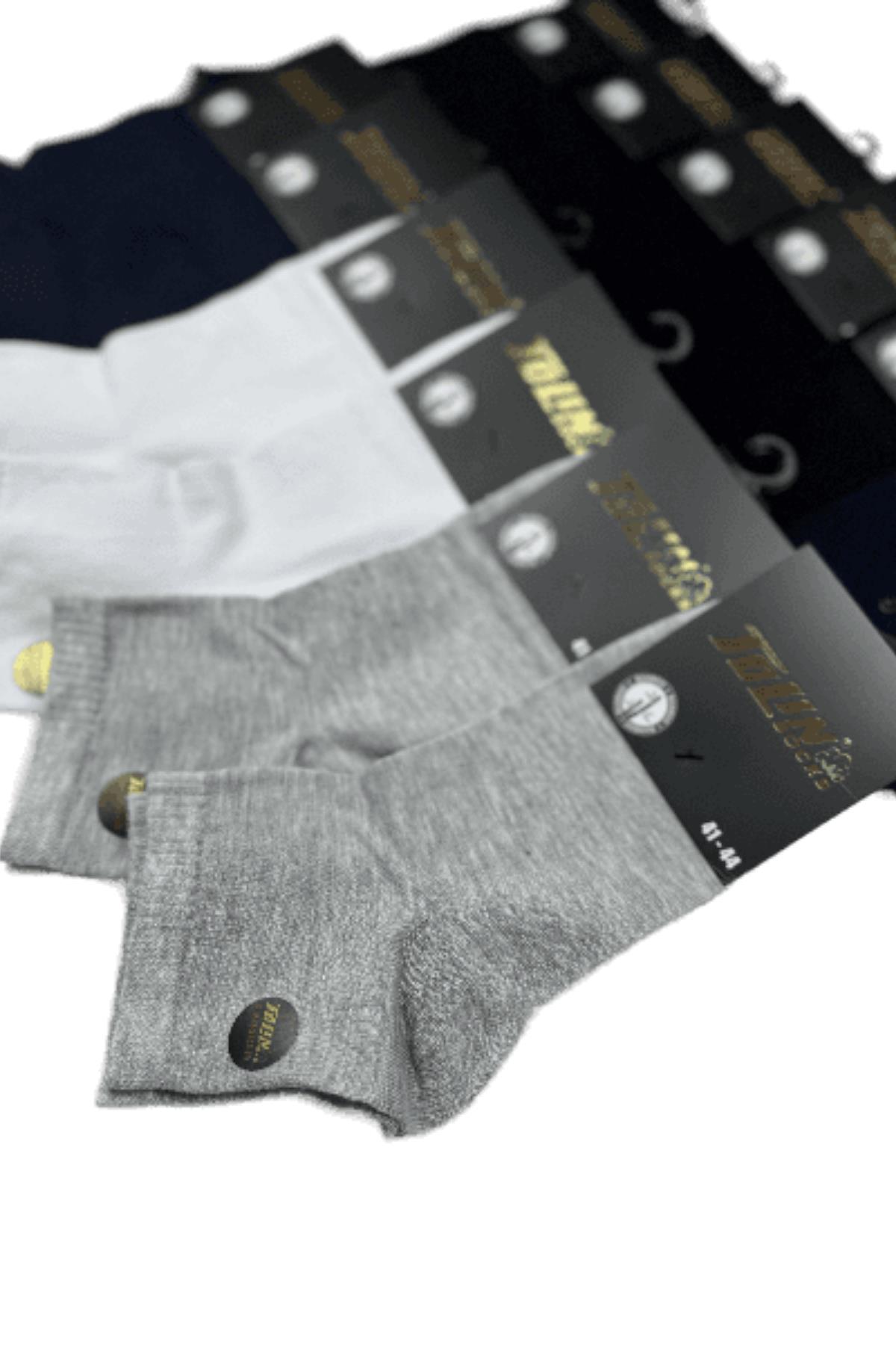 Erkek 12 li Yarım Konç Bambu Patik Çorap Seti 10550