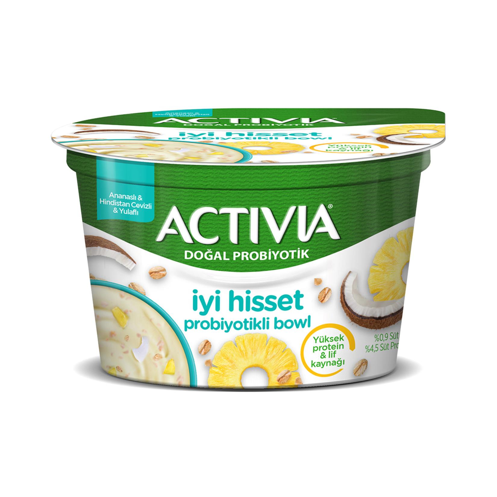 Sade YoğurtActivia Ananaslı & Hindistan Ccevizli & Yulaflı Bowl 150 G