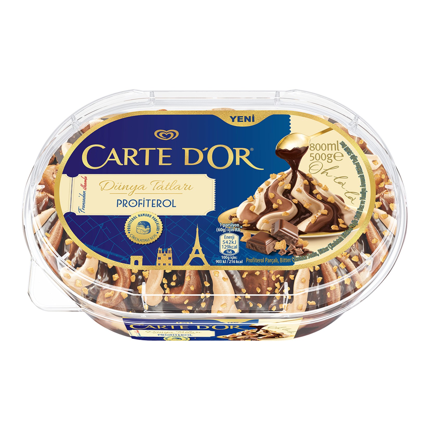 DondurmaAlgida Carte Dor Selection Dünya Tatlıları Profiterol 800 ml