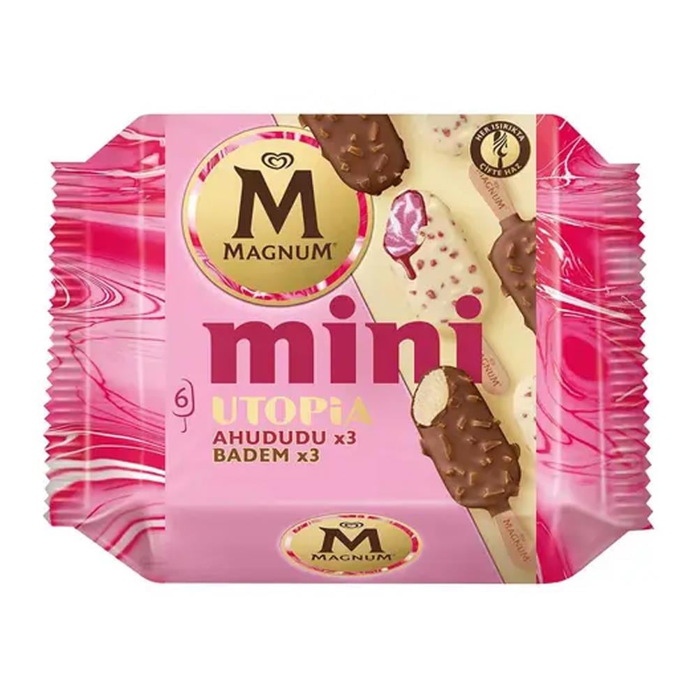 DondurmaAlgida Magnum Mini 6 lı Utopia Ahududu Badem