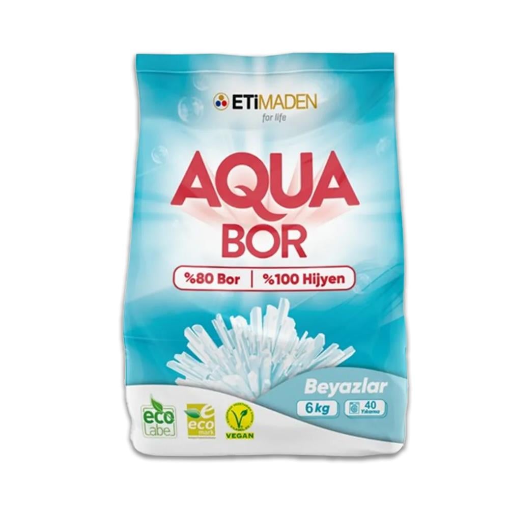 Toz DeterjanAqua Bor Toz Çamaşır Deterjanı Beyazlar 6 Kg