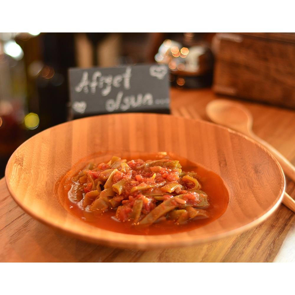 Çukur TabakBambum Huum Yuvarlak  Bambu Yemek Tabagı Adet