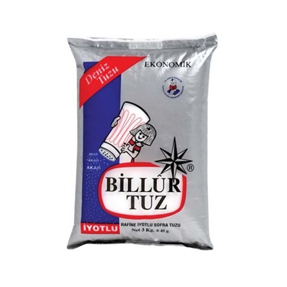 Billur İyotlu Tuz 3 Kg