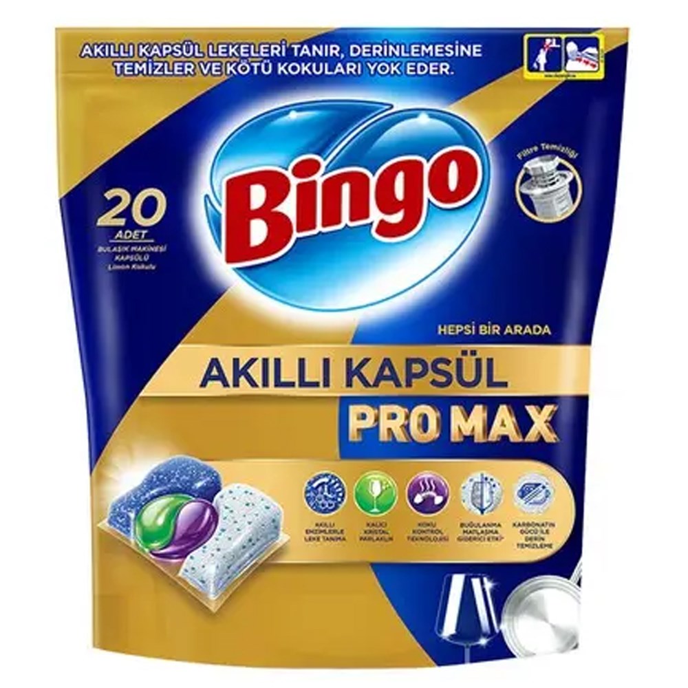 Bulaşık Makinesi TabletiBingo Bulaşık Akıllı Kapsül Pro Max 20 li 274 g