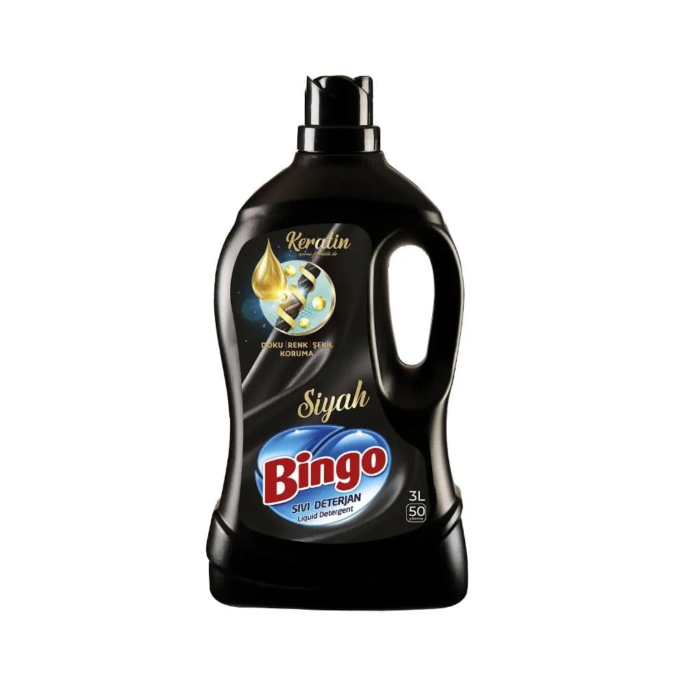 Sıvı Çamaşır DeterjanıBingo Sıvı Çamaşır Deterjanı Simsiyah Koruma 50 Yıkama 3000 ml