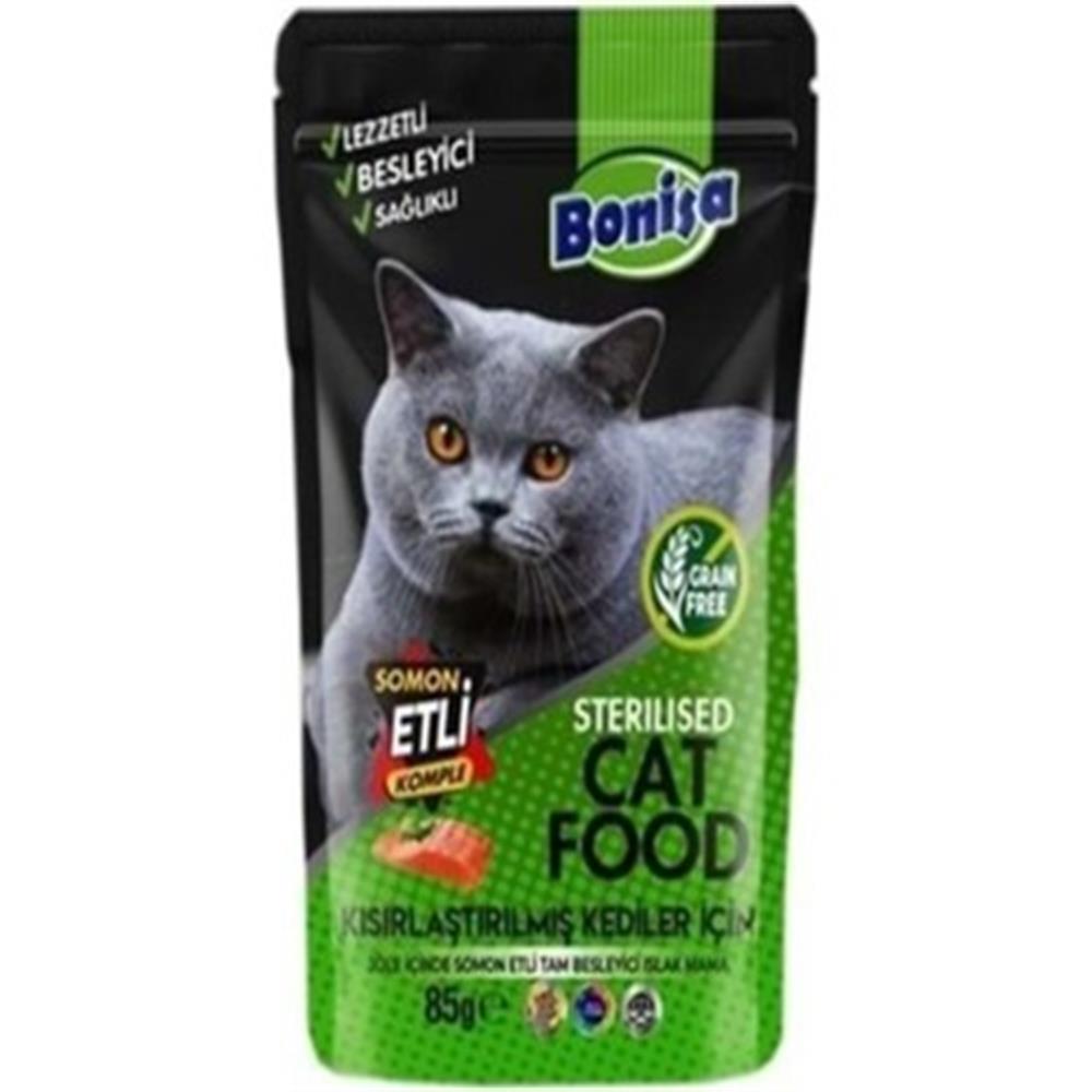 Bonisa Islak Kedi Maması 85 gr Somon Etli Besleyici