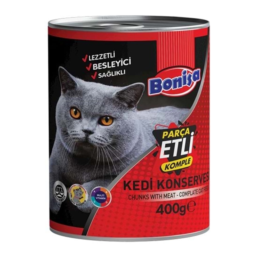 Bonisa Kedi Konservesi Parça Etli 400 Gr.