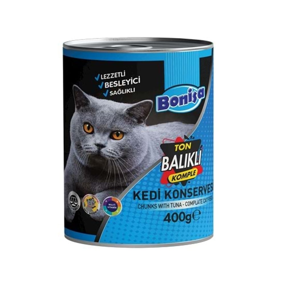 Bonisa Kedi Konservesi Parça Ton Balıklı 400 Gr.