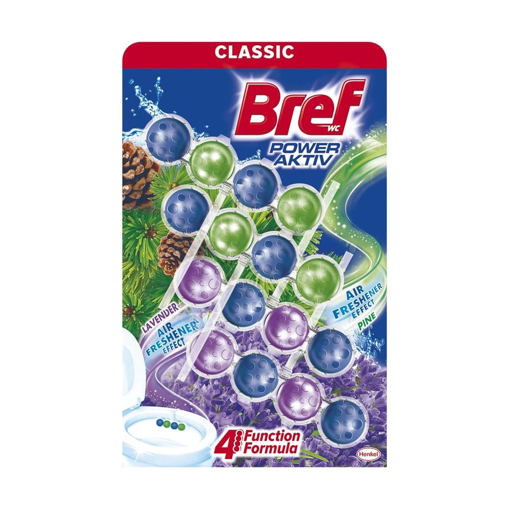 Tuvalet TemizleyicilerBref Power Aktiv Çam+Lavanta  4*50 gr