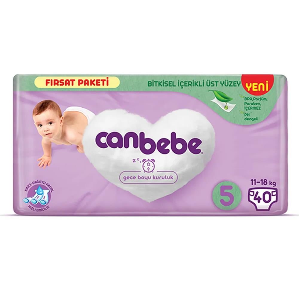 Bebek BezleriCanbebe Fırsat Paketi Bebek Bezi 11-18 kg No:5 Extra Large 40 lı