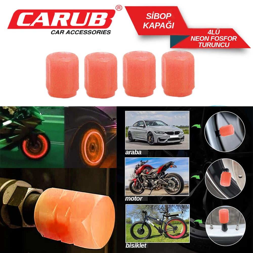 HırdavatCarub Sibop Kapağı 4 Lü Neon Fosfos Turuncu