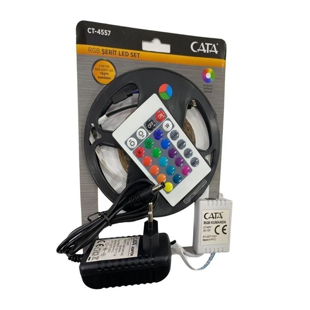 Elektrik & Tesisat MalzemeleriCata Ct-4558 Rgb Şerit Led Seti (5 Mt Rgb Led+Trafo+Rgb Kumanda)