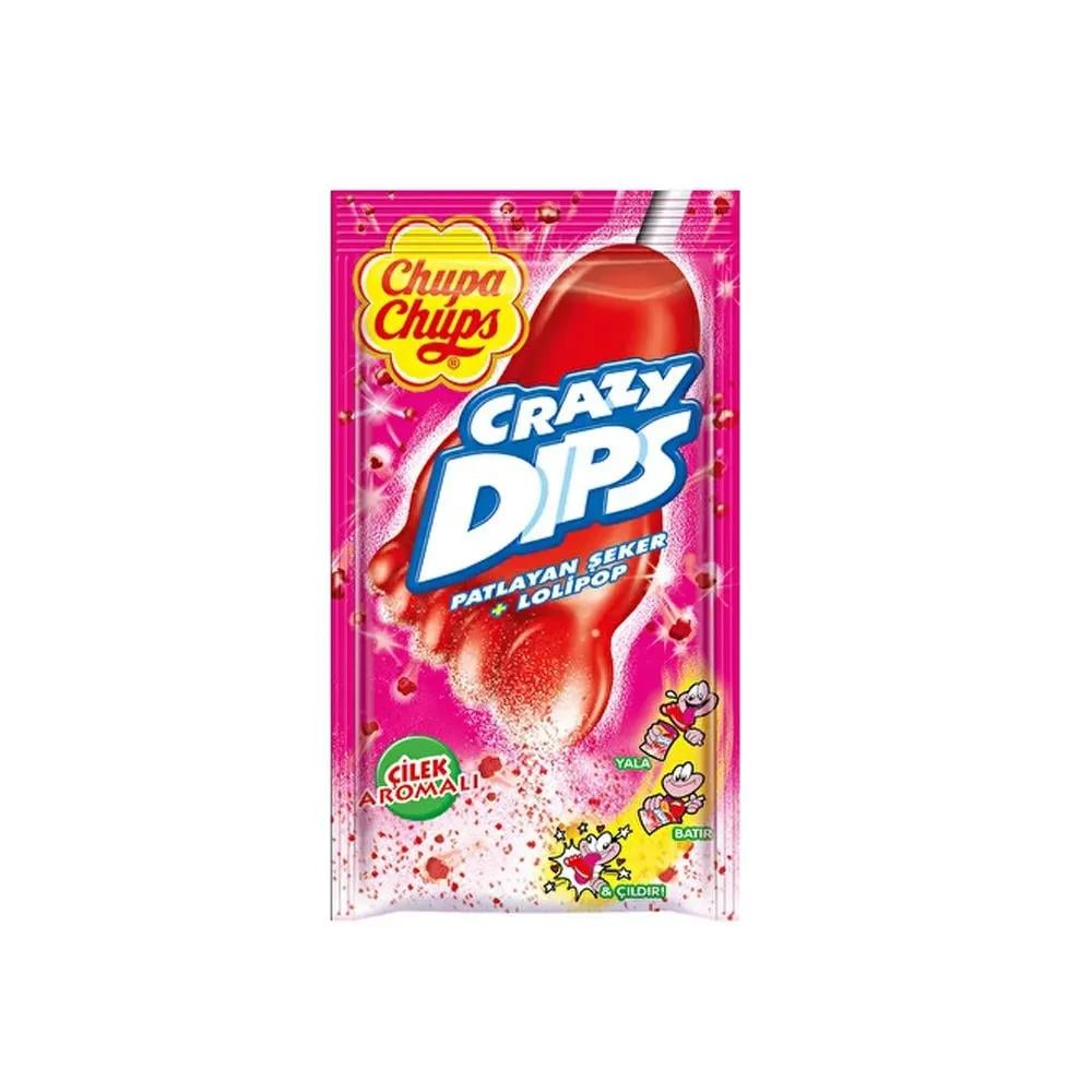 ŞekerlemeChupa Chups Crazy Dips Çilek Aromalı 14 Gr
