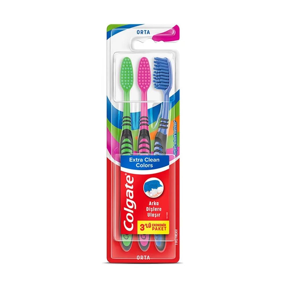 Diş FırçasıColgate Diş Fırçası Extra Clean Colors 3 lü