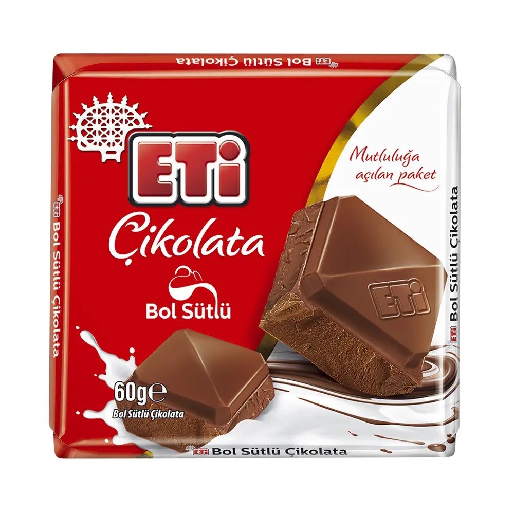 ÇikolataEti Çikolata Bol Sütlü Kare 60 g