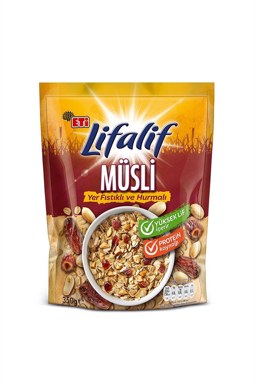 Eti Lifalif Müsli 350 gr Yer Fıstıklı ve Hurmalı