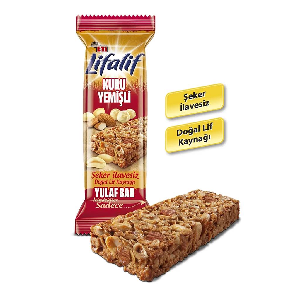 Bar KaplamalılarEti Lifalif Yulaf Bar Kuru Yemişli 35 Gr