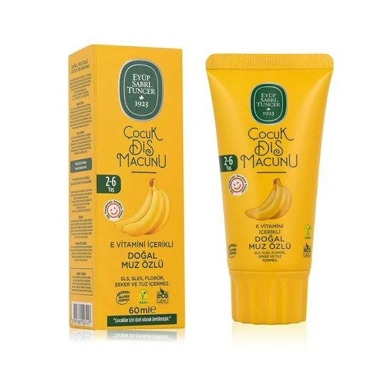 Çocuk Diş BakımıEyüp Sabri Tuncer Doğal Muz Özlü 2-6 Yaş Çocuk Diş Macunu 60 ml
