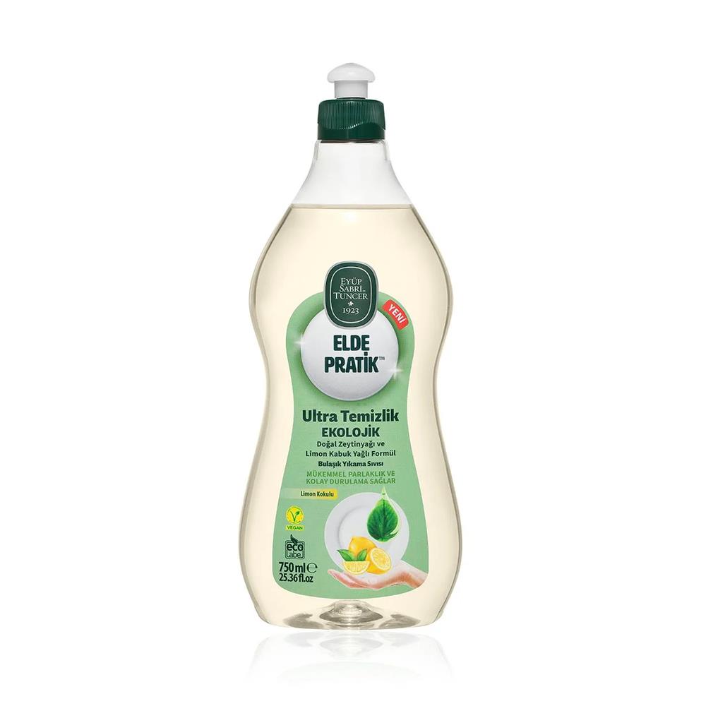 Sıvı Bulaşık DeterjanıEyüp Sabri Tuncer Elde Pratik Doğal Zeytinyağı ve Limon Kabuk Yağlı Formül Bulaşık Yıkama Sıvısı 750 ml