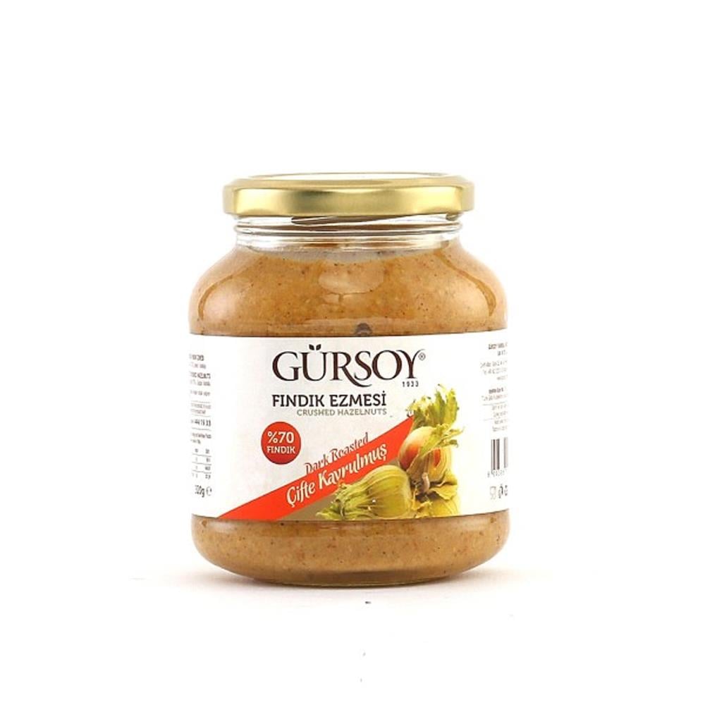 Fındık EzmesiGürsoy Fındık Ezmesi Cam 320 gr Çifte Kavrulmuş