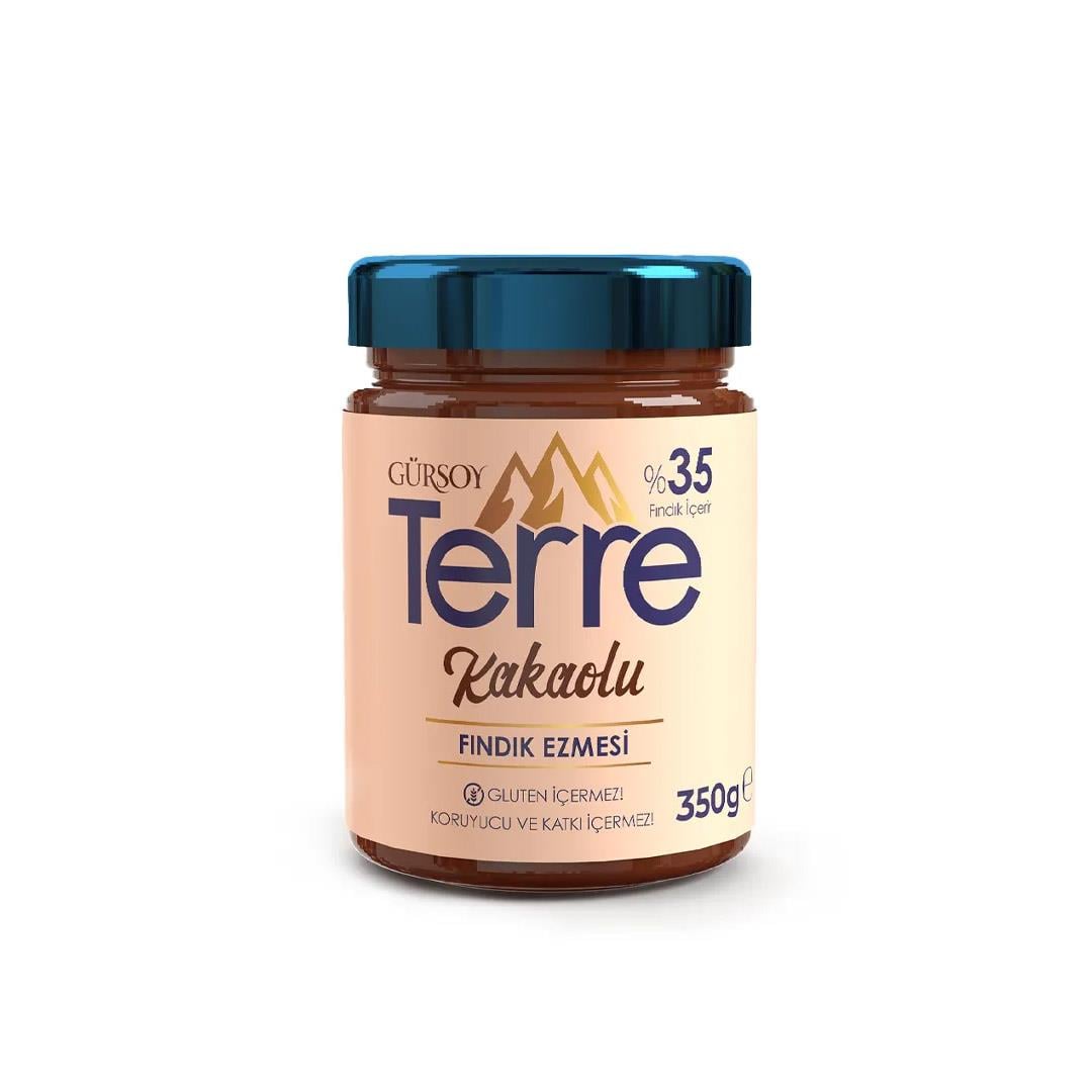 Fındık EzmesiGürsoy Terre Kakaolu Fındık Ezmesi 350 gr %35 Fındık