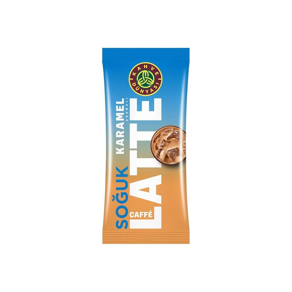 Hazır KahveKahve Dünyası Caffe Latte Soğuk Karamel Aromalı 15 Gr