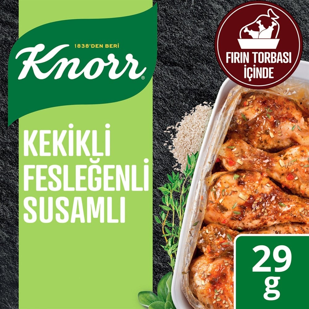 Knorr Çeşni Fırında Tavuk 29 Gr Kekikli Fesleğenli Susamlı