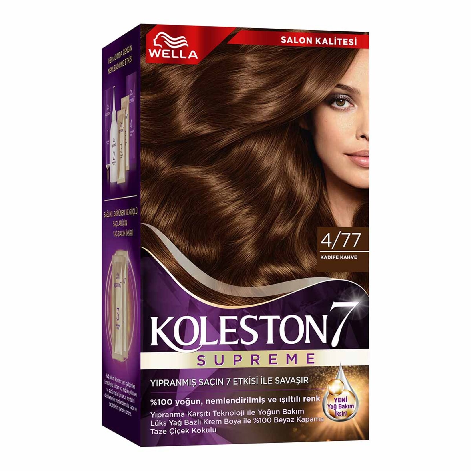 Saç BoyasıKoleston Set Boya 4/77 Kadife Kahve