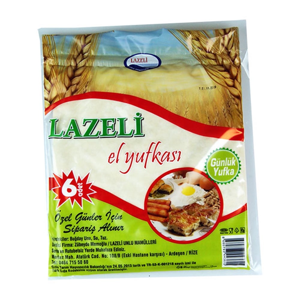 Lazeli Ardeşen Günlük El Yufkası 6'lı