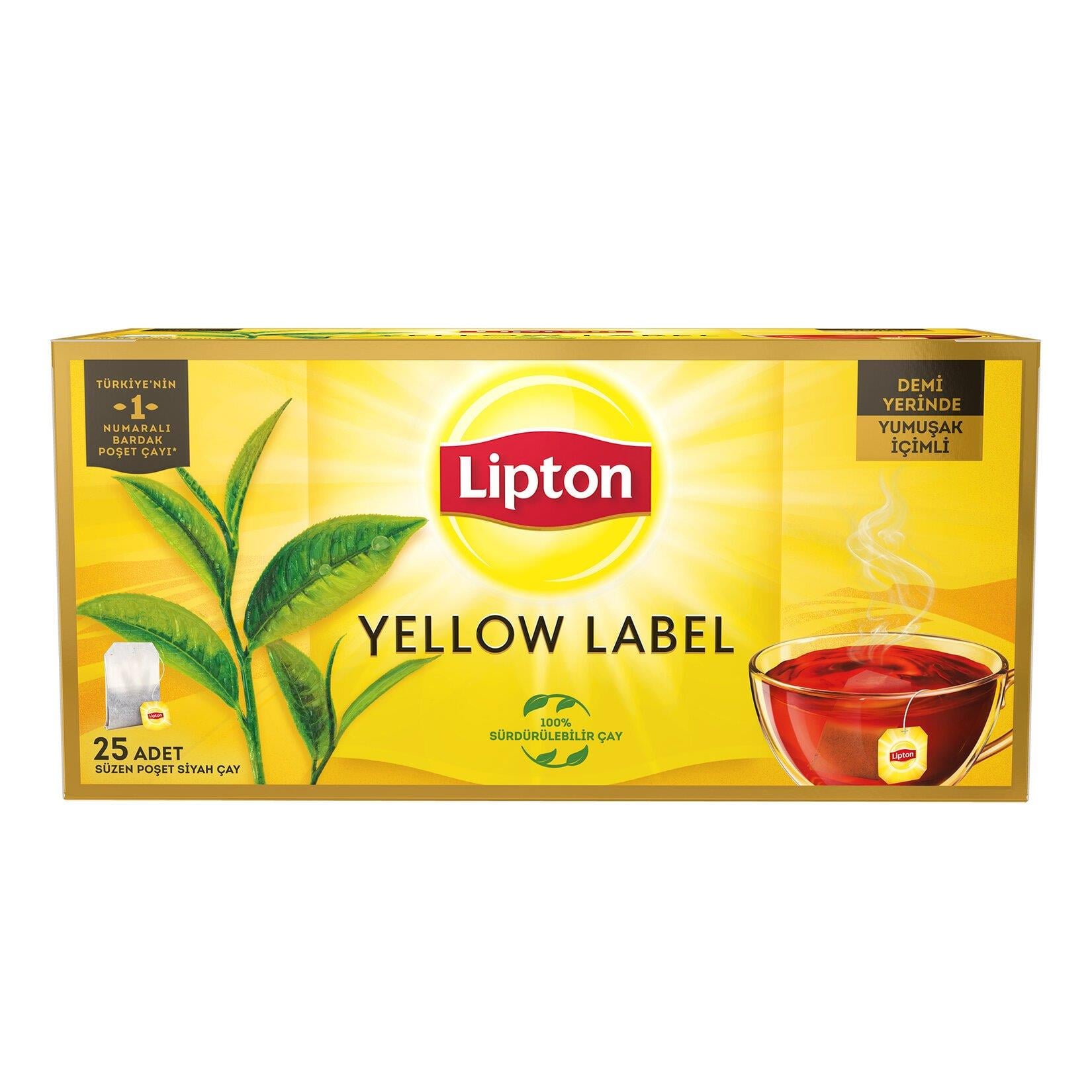 Poşet ÇayLipton Yellow Label Bardak Poşet Çay 25'li